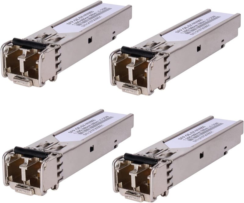 GESD 4 Pack 1.25G 850nm Multimode SFP LC Transceiver Fiber Module 550 Meters 1000Base-SX LC MMF for Cisco GLC-SX-MMD/SX-MM/SFP-GE-S,Fortinet,Ubiquiti UniFi UF-MM-1G,Mikrotik S-85DLC05D Meraki MA-SFP-1GB-SX - Image 1